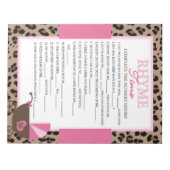Leopard und Rosa Kinderzimmer Rhyme Duschpack Game Notizblock (Vorderseite)
