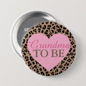 Leopard und rosa Oma zur Kinderdusche Button (Vorne & Hinten)