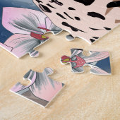 Leopard und rosa Orchid. Puzzle (Seite)