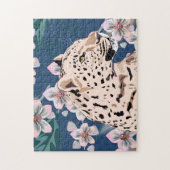 Leopard und rosa Orchid. Puzzle (Vertikal)