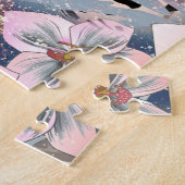 Leopard und rosa Orchid. Puzzle (Seite)