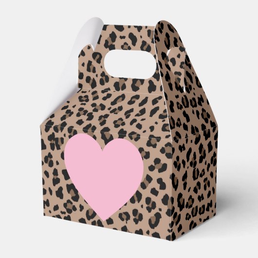 Leopard und rosa Party Geschenkschachtel (Vorderseite)