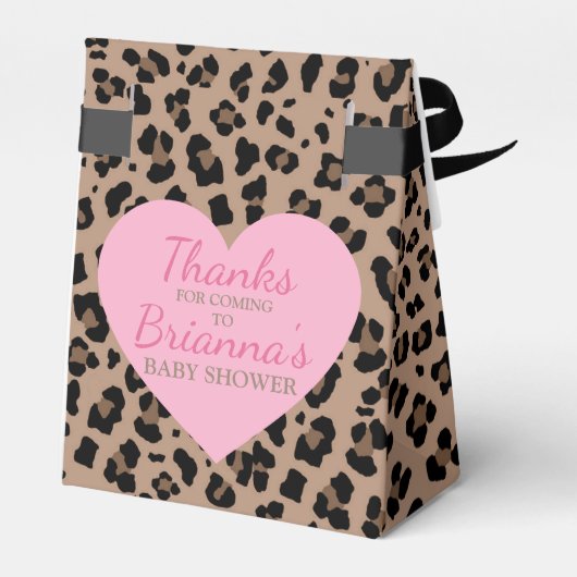 Leopard und rosa Party Geschenkschachtel (Rückseite)