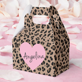 Leopard und rosa Party Geschenkschachtel