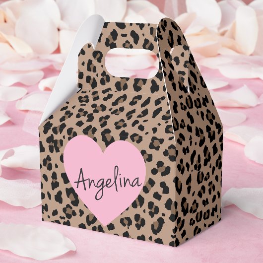 Leopard und rosa Party Geschenkschachtel