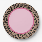 Leopard und rosa Party Pappteller (Vorderseite)