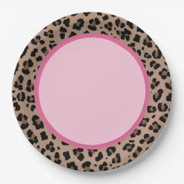 Leopard und rosa Party Pappteller