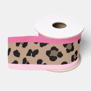 Leopard und Rosa Ripsband