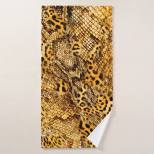 Leopard- und Schlangenmuster Badehandtuch