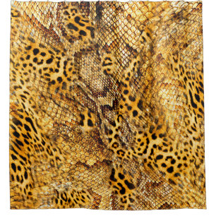Leopard- und Schlangenmuster Duschvorhang