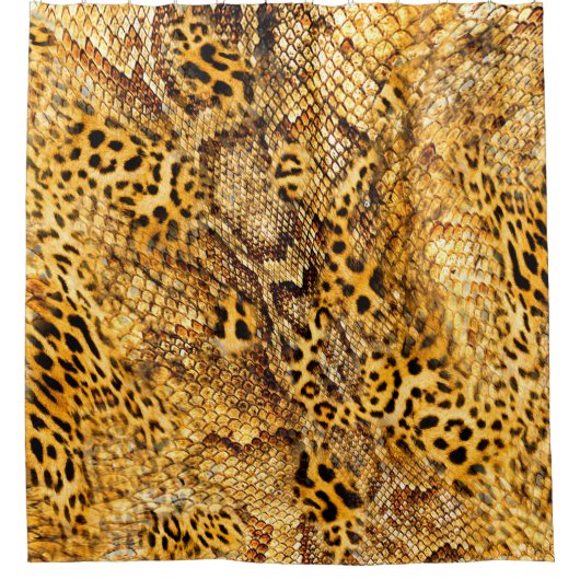 Leopard- und Schlangenmuster Duschvorhang (Vorderseite)