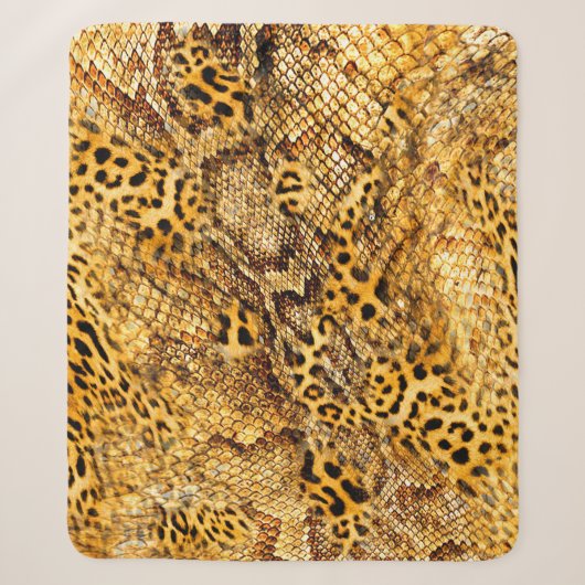Leopard- und Schlangenmuster Sherpadecke (Vorderseite)