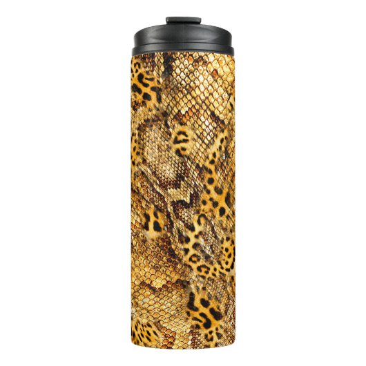 Leopard- und Schlangenmuster Thermosbecher (Vorderseite)