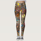 Leopard und Schmetterlinge Leggings (Vorderseite)