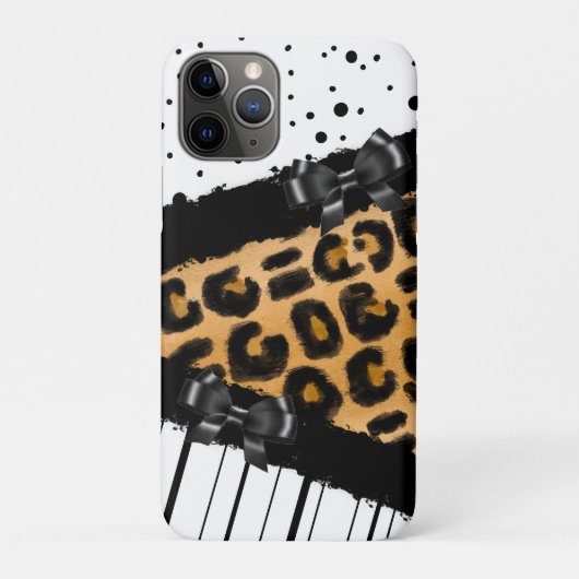 Leopard und Schwarz-Weiß-Polka-Punkte und -Bögen Case-Mate iPhone Hülle (Rückseite)
