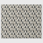 Leopard- und schwarzes Kleid Mode-Muster mit Absät Geschenkpapier (Flach)