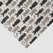 Leopard- und schwarzes Kleid Mode-Muster mit Absät Seidenpapier (Detail)