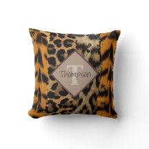 Leopard und Tiger Print Name Theme Kissen