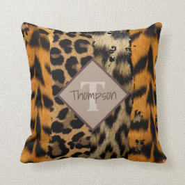 Leopard und Tiger Print Name Theme Kissen