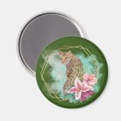 Leopard und tropische Rahmen Magnet (Vorderseite/Rückseite)
