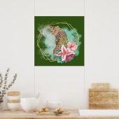 Leopard und tropische Rahmen Poster (Küche)