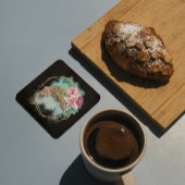 Leopard und tropische Rahmen Rechteckiger Pappuntersetzer