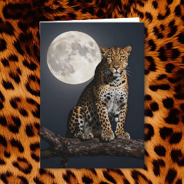 Leopard und Vollmond | Alles Gute zum Geburtstag Karte