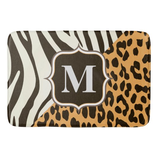 Leopard und Zebra Badematte (Vorderseite)