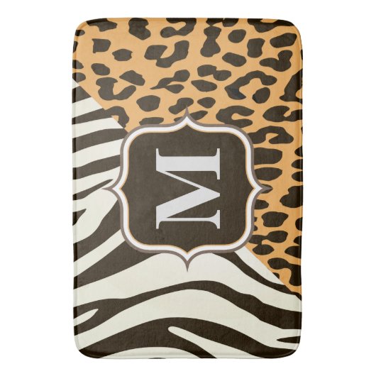 Leopard und Zebra Badematte (Vorderseite Vertikal)