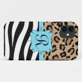 Leopard und Zebra drucken personalisiertes Case-Mate iPhone Hülle (Rückseite (Horizontal))