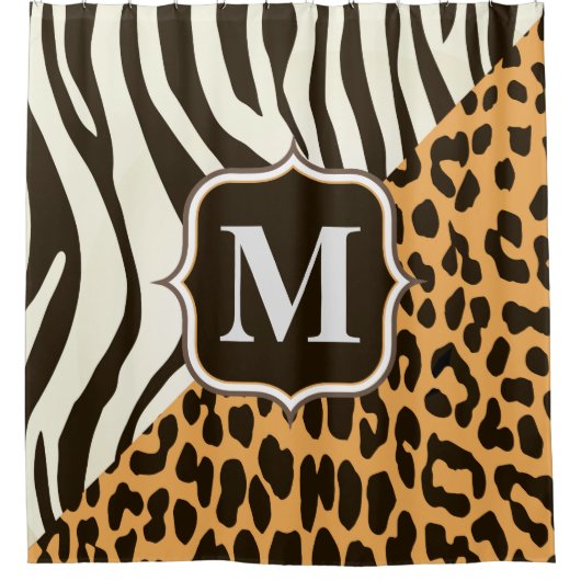 Leopard und Zebra Duschvorhang (Vorderseite)