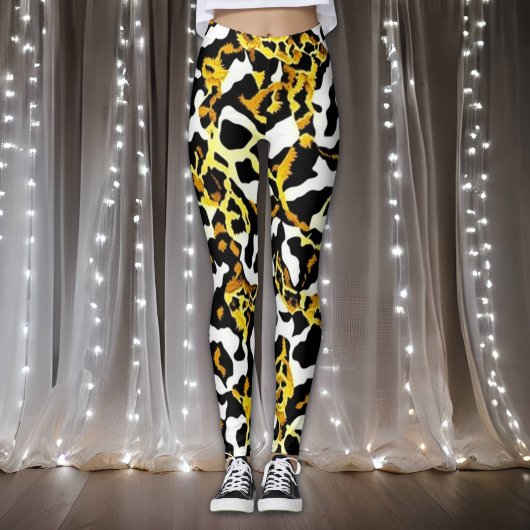 Leopard und Zebra Fur Print Pattern Leggings