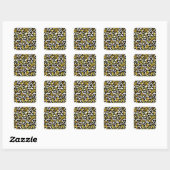 Leopard und Zebra Fur Print Pattern Quadratischer Aufkleber (Blatt)