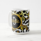 Leopard und Zebra Fur Print Personalisiert Kaffeetasse (Vorderseite Links)