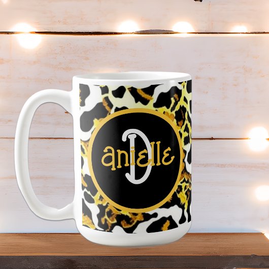 Leopard und Zebra Fur Print Personalisiert Kaffeetasse