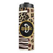 Leopard und Zebra Fur Print Personalisiert Thermosbecher (Vorderseite)