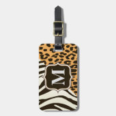 Leopard und Zebra Gepäckanhänger (Vorderseite vertikal)
