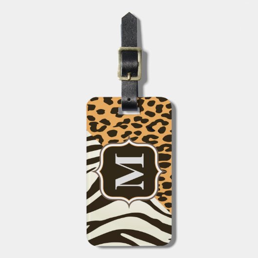 Leopard und Zebra Gepäckanhänger (Vorderseite vertikal)