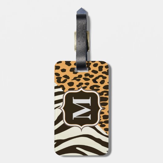 Leopard und Zebra Gepäckanhänger (Rückseite vertikal)
