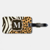 Leopard und Zebra Gepäckanhänger (Rückseite horizontal)