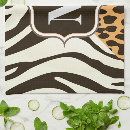 Leopard und Zebra Geschirrtuch (Gefaltet)