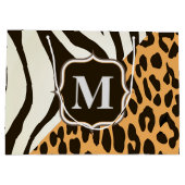 Leopard und Zebra Große Geschenktüte (Rückseite)