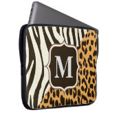 Leopard und Zebra Laptopschutzhülle (Vorne Rechts)