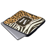 Leopard und Zebra Laptopschutzhülle (Vorne Knopf)
