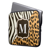 Leopard und Zebra Laptopschutzhülle (Vorderseite Links)
