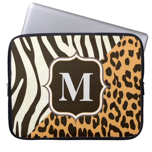 Leopard und Zebra Laptopschutzhülle (Vorderseite)