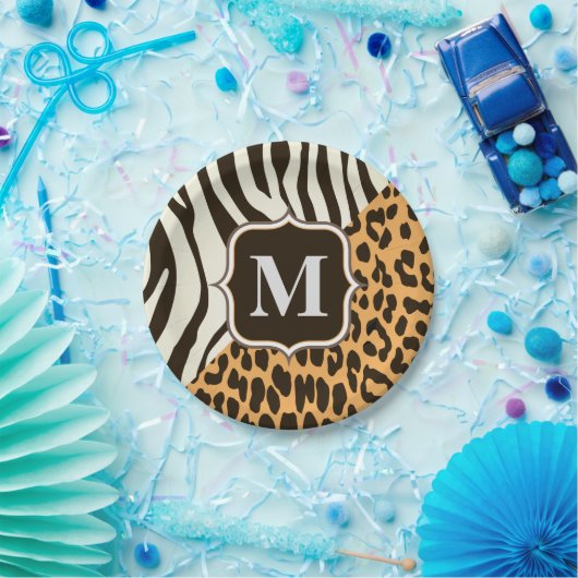 Leopard und Zebra Pappteller (Party)