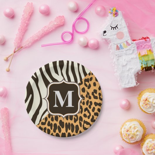 Leopard und Zebra Pappteller (Party)