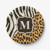 Leopard und Zebra Pappteller (Vorderseite)