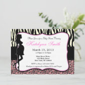 Leopard und Zebra Print Baby Shower Einladung (Stehend Vorderseite)
